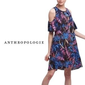 Anthropologie Maeve Elia Cold Shoulder Dress Floral Bright - Size 4